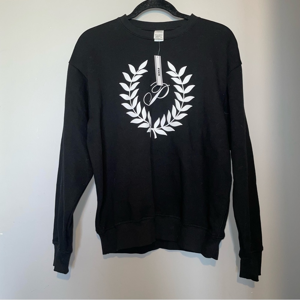 Pink Victoria Secret black crew neck sweater size small